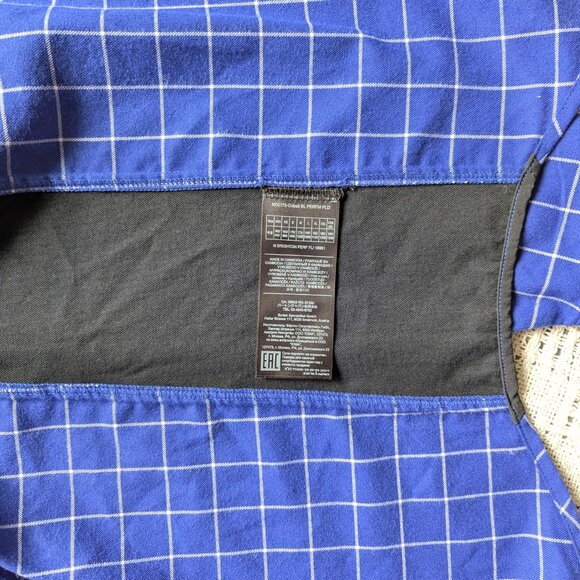 BURTON Brighton Performance Flannel Men's L Shirt in Cobalt Blue Performer Plaid - Picture 9 of 9